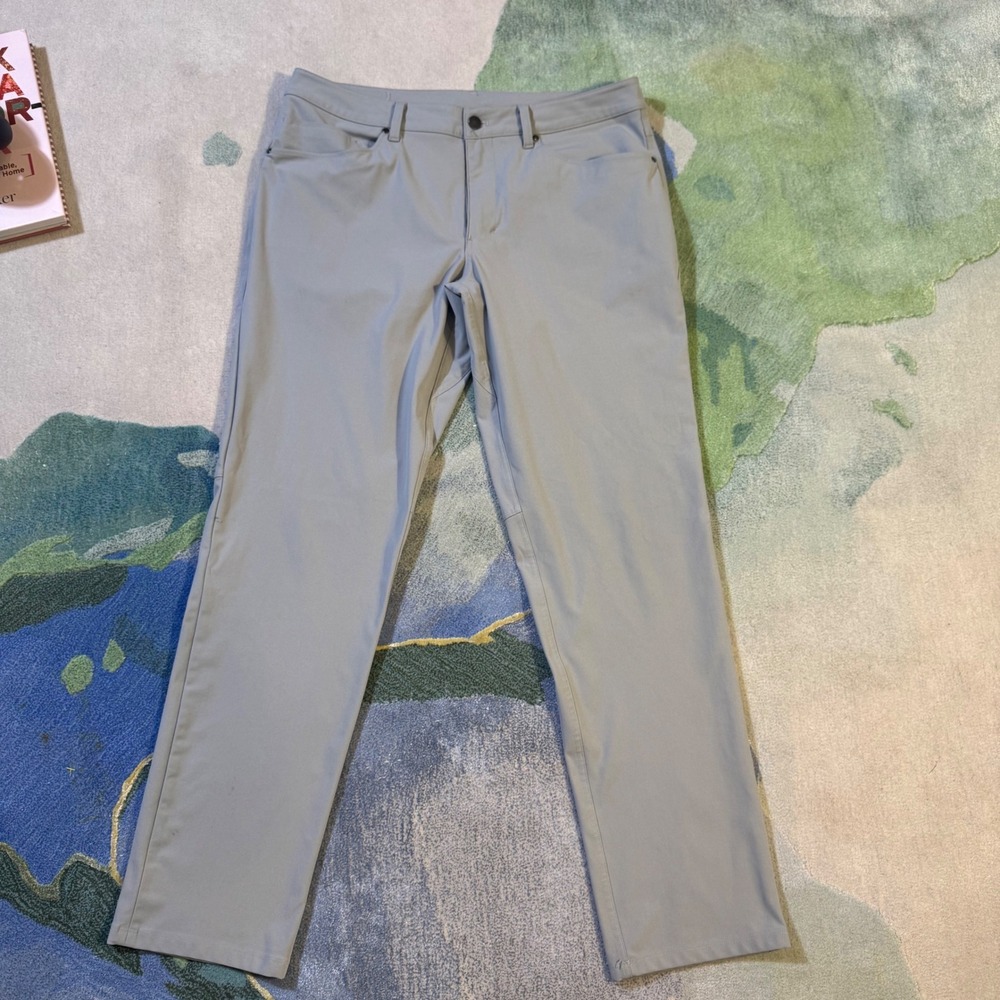 Lululemon ABC Pant Classic Warpstreme Grey Mens 34 Golf Travel Trousers